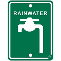 70mm X 92mm Rainwater Sign Green