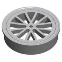 Stubby Floor Grate Plastic Rnd Wh 80mm