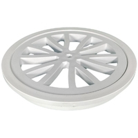 Stubby Floor Grate Plastic Rnd Wh 100mm