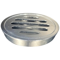 Stubby Floor Grate Chr-Brass Rd 80mm