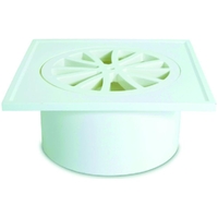 Floor Grate Sq White 80mm