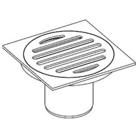 Floor Grate Tpr Chr-Brass Sq 80x40mm