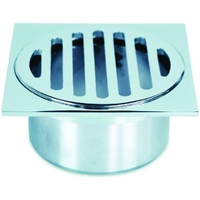 Floor Grate Tpr Chr-Brass Sq 80x65mm
