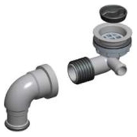Plug & Waste Elbow Kit White 40mm