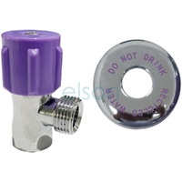 ELSON RECYCLED WATER CISTERN COCK 1/2" WITH WARNING PLATE LILAC