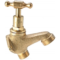 LF 15mm MI BACK PLATED HOSE COCK (1/2") BR