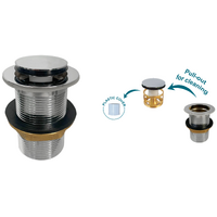 40mm x 80mm BRASS CP EZI-CLEAN Pop-Up Plug & Waste
