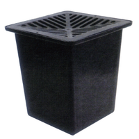 250mm RAINWATER PIT WITH BLACK POLYMER GRATE