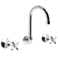 Whitehall Chrome Plated Wall Sink Set Anti Vndl Jumper Valve