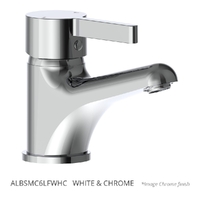 Adero Basin Mixer - 6 Star   White &amp; Chrome (Lf)
