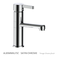 Adero Medium Basin Mixer - 6 Star  Satin Chrome (Lf)