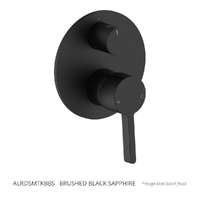 Adero Rotary Diverter Wall Mixer Brushed Black Sapphire Trim Kit