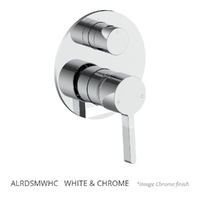 Adero Rotary Diverter Wall Mixer White &amp; Chrome
