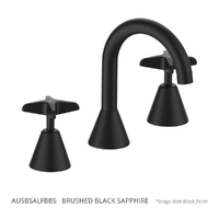 Aurora Star Basin Set - Fixed Spout - 4 Star - Jumper Valve Brushed Black Sapphire (Lf)