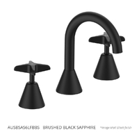 Aurora Star Basin Set - Swivel Spout - 6 Star - Jumper Valve Brushed Black Sapphire (Lf)