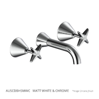 Aurora Star Bath Set - 3/4 Turn Ceramic Matt White &amp; Chrome