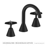 Aurora Star Basin Set - Fixed Spout - 6 Star - 3/4 Turn Ceramic Brushed Black Sapphire (Lf)