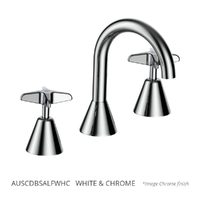 Aurora Star Basin Set - Fixed Spout - 4 Star - 3/4 Turn Ceramic  White &amp; Chrome (Lf)
