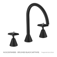 Aurora Star Hob Spa Set - 3/4 Turn Ceramic Brushed Black Sapphire