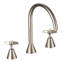 Aurora Star Hob Spa Set - 3/4 Turn Ceramic Brushed Nickel