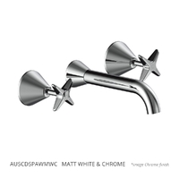 Aurora Star Wall Spa Set - 3/4 Turn Ceramic Matt White &amp; Chrome