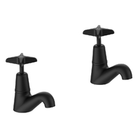 Aurora Star Wall Sink/Laundry Set - 4 Star - 3/4 Turn Ceramic Matt Black (Lf)