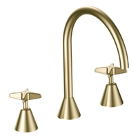 Aurora Star Hob Spa Set - Jumper Valve Brushed Gold