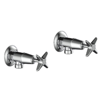 Aurora Star Washing Machine Cocks - Pair - Jumper Valve Chrome