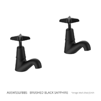 Aurora Star Wall Sink/Laundry Set - 4 Star - Jumper Valve Brushed Black Sapphire (Lf)