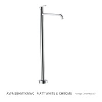 Aviad Bath Filler - Swivel Matt White &amp; Chrome Trim Kit