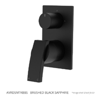 Aviad Rotary Diverter Wall Mixer Brushed Black Sapphire Trim Kit