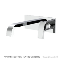 Aviad Horizontal Wall Mixer Set - Bath - 156Mm Outlet Satin Chrome Trim Kit