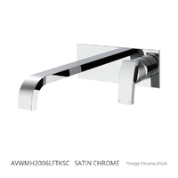 Aviad Horizontal Wall Mixer Set - Basin/Sink - 206Mm Outlet 6 Star Satin Chrome Trim Kit (Lf)
