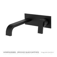 Aviad Horizontal Wall Mixer Set - Bath - 206Mm Outlet Brushed Black Sapphire