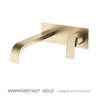 Aviad Horizontal Wall Mixer Set - Bath - 206Mm Outlet Gold Trim Kit