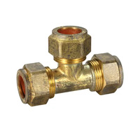 15C X 15C X 15C Copper Compression Tee Brass 