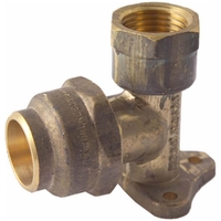15mm FI X 20mm FL Flared Compression Elbow Lugged Reducing Brass