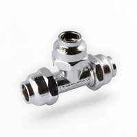 Flared Compression Tee Chrome Plated 15C X 15C X 15C LF