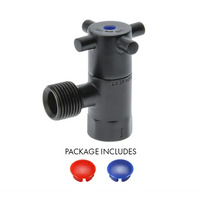15mm Cistern Stop Capstan Matte Black 1/4 Turn Ceramic Disc