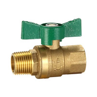 15mm MI X FI Dual Approved Ball Valve Butterfly Handle Brass