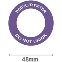 Recycled Water Do Not Drink White on Lilac Label
