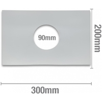 Shower Mixer Replacement Cover Plate 300mm x 200mm x 1mm  90mm I.D. (Rectangle) Metal Chrome Plated
