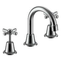 Dorset Cross Basin Set Fixed Spout - 6 Star
 Jumper Valve - Chrome (Lf)