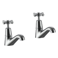 Dorset Cross Pillar Cocks - 4 Star
 3/4 Turn - Chrome (Lf)