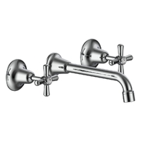 Dorset Cross Wall Spa Set 3/4 Turn - Chrome