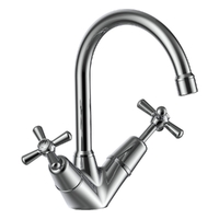 Dorset Cross Twin Sink Tap - 4 Star
 3/4 Turn - Chrome (Lf)
