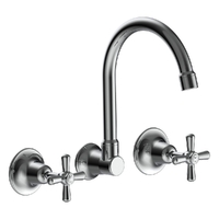 Dorset Cross Wall Sink Set - 4 Star
 3/4 Turn - Chrome (Lf)