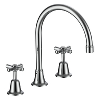 Dorset Cross Hob Spa Set - Chrome Jumper Valve - Chrome