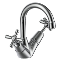 Dorset Cross Twin Basin Tap - 6 Star
 Jumper Valve - Chrome (Lf)