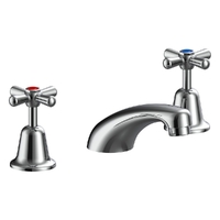 Easy Clean Cross Basin Set Low Rise Spout - 6 Star
 Jumper Valve - Chrome (Lf)